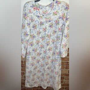 Flannel granny country cottagecore cozy nightgown, S
